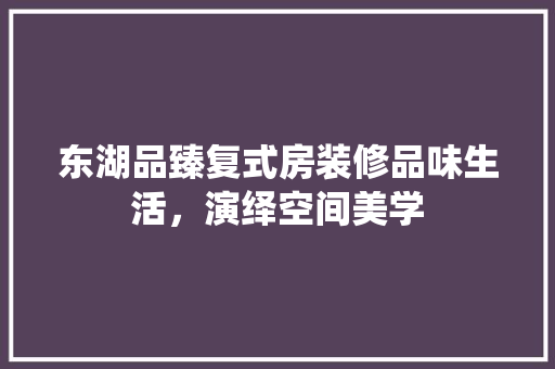 东湖品臻复式房装修品味生活，演绎空间美学